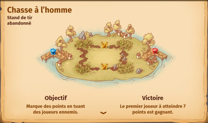 Plan de la carte Stand de tir abandonné du mode Chasse à l'homme